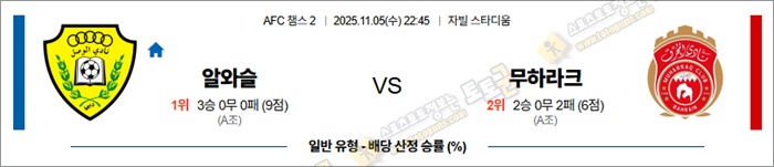 11월 05일 ACL2 알와슬 vs 무하라크