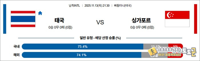 11월 13일 남축INTL 태국 vs 싱가포르